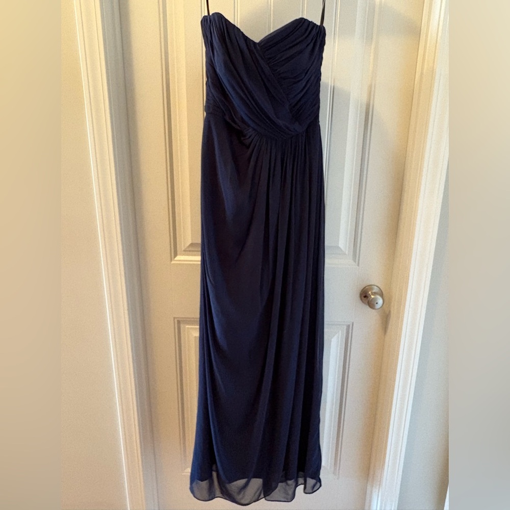Dessy Collection Strapless Midnight Formal Bridesmaid Dress